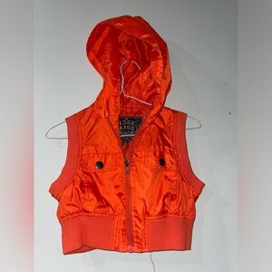 Junior Girls Orange Last Kiss Hooded Rain Vest